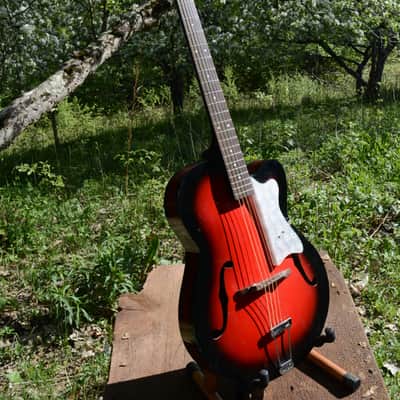 c. 1965 Vintage Eko Modello 100 Guitar, in Red Burst finish, w/a Pro Refurb setup and comes with a New Gator Black Hardshell Case image 5