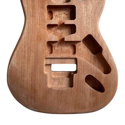 Mahogany Wood Guitar Stratocster Strat Style Body, Double Locking Bridge image 1