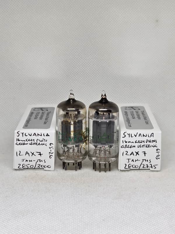 Sylvania 12AX7 Gray Plate Well Matched (8.3%) Pair NOS ECC83 12AX7 12AX7A image 1