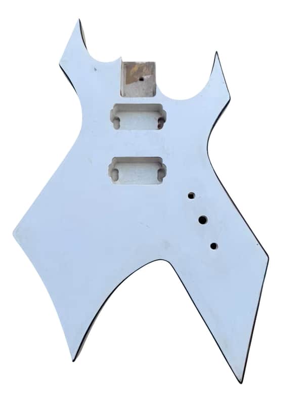 White Warlock Style Basswood Guitar Body DIY Project image 1