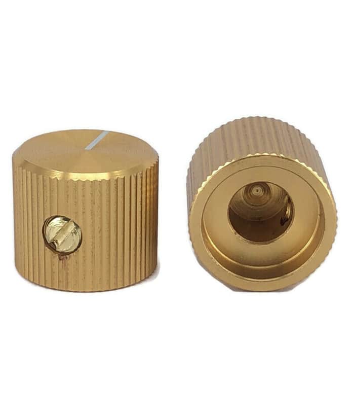 Light Gold Aluminum Knurled Knob 13x15mm 1/4" shaft. Set of 5 image 1