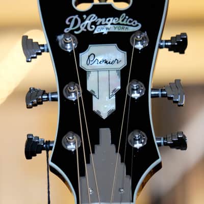 D'Angelico Premier Gramercy Cutaway Deluxe HSC Abalone MOP Bone Ebony Vintage Sunburst Mint Extras image 6