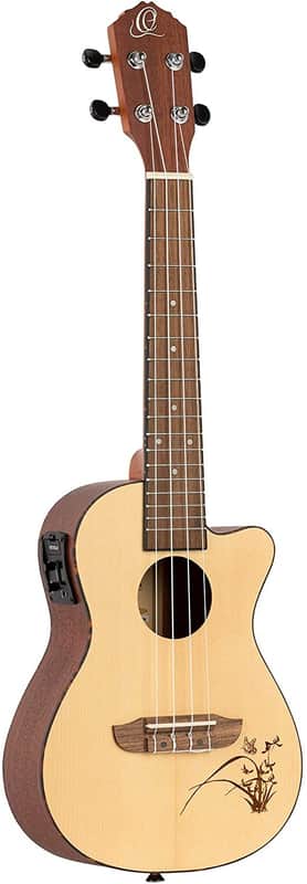 Ortega Guitars, 4-String Bonfire Series Concert Acoustic-Electric Ukulele, Right-Handed, (RU5CE) image 1