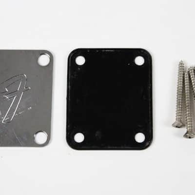 1977 Vintage Fender Precision Bass/Jazz/Telecaster Bass NECKPLATE USA 4-Bolt 1970s w/Original Screws and Gasket image 1