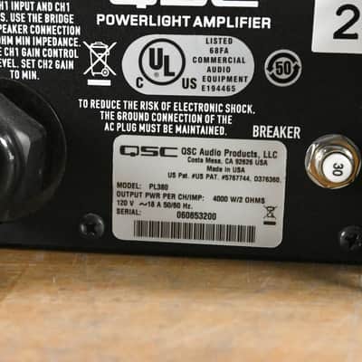 QSC PL380 Powerlight 3 Series 2-Channel Power Amplifier CG012GM image 9