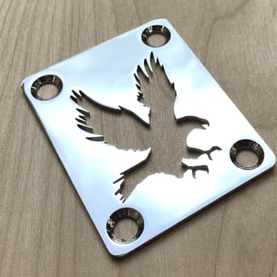Eagle Neck Plate For Bolt On Neck Guitar or Bass - Chrome Finish image 2