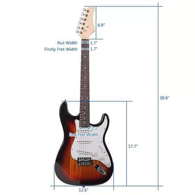 New Sunset School Music Electric Guitar Set w/ Gig Bag Strap Cord for Beginner image 2