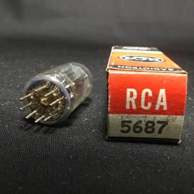 RCA 5687 Black Plates HI FI Audio Vacuum Tube Top O Getter USA Tested #8.7303 image 3