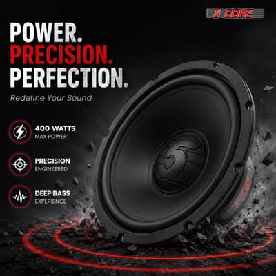 5 Core 12 Inch Car Woofer Audio Pair 400W 4Ohm Deep Bass Replacement Subwoofer for SUV Truck image 3