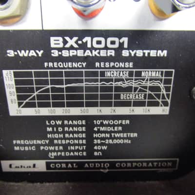 Coral BX-1001 3-Way Speaker Pair, circa early 70s | Reverb