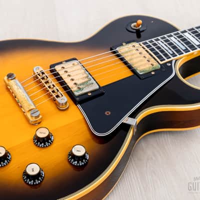 1976 Gibson Les Paul Custom Vintage Guitar Tobacco Sunburst w/ T Tops, Case image 6