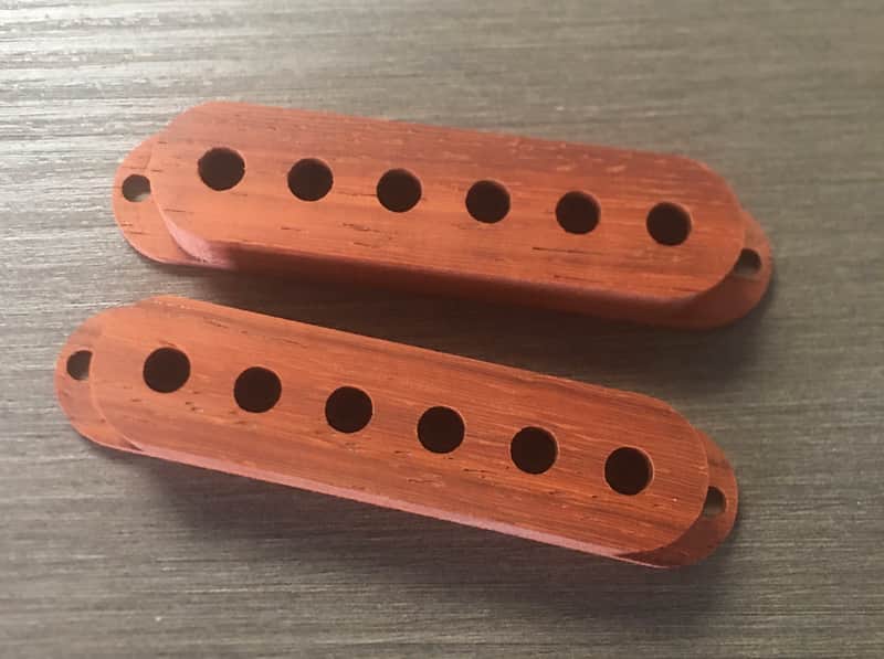 Guilford Padauk Single Coil Pickup Covers fits common USA Stratocaster image 1