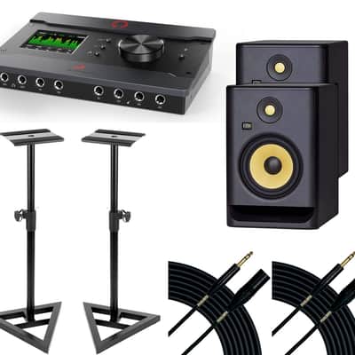 Antelope Zen Tour Synergy Core Interface - (2) KRK RP5G4 Monitor Speaker - Monitor Stands - (2) Mogami XLR/TRS image 1