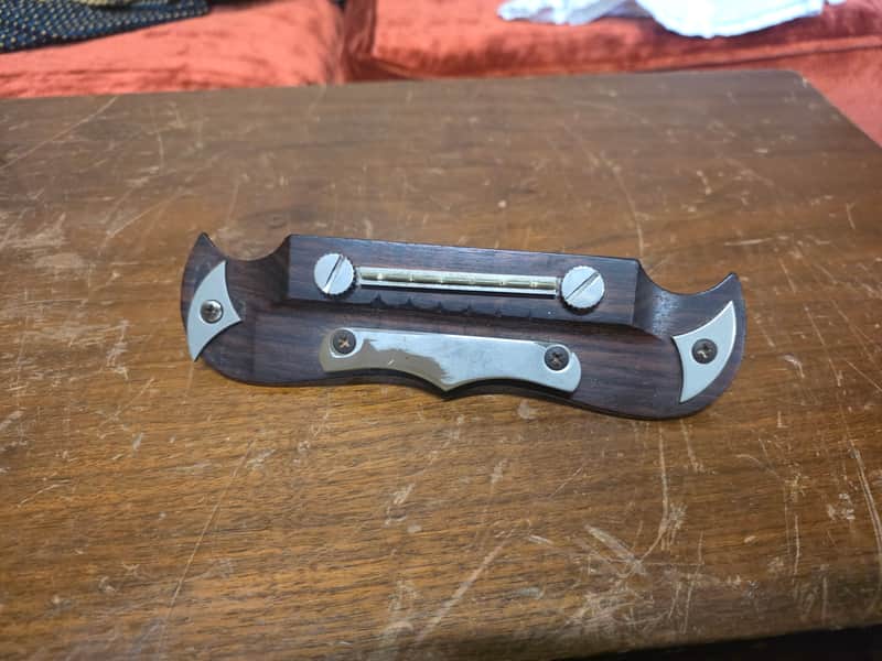 Framus Adjustable Acousitc Mustache Bridge Complete 1960s image 1