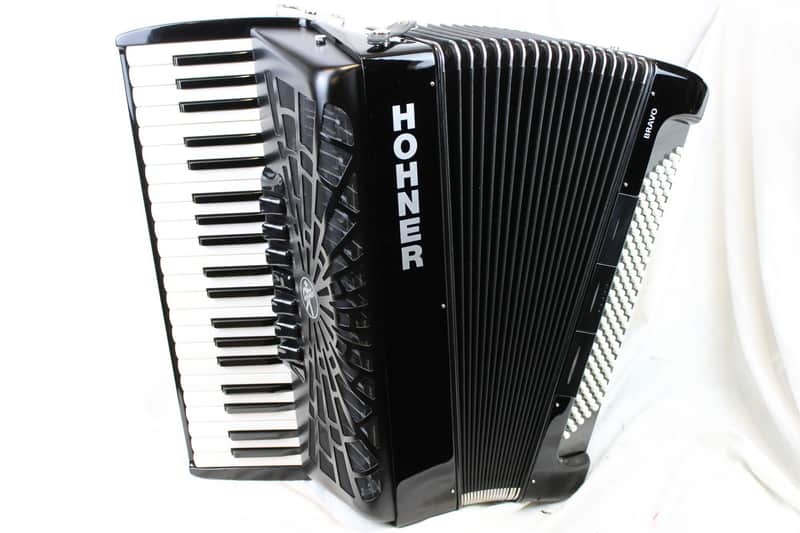 NEW Black Hohner Bravo III Piano Accordion LMM 41 120 image 1