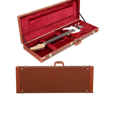 Brown Universal Strat , Telecaster Hard Wood Guitar Case 2025 - With Key
