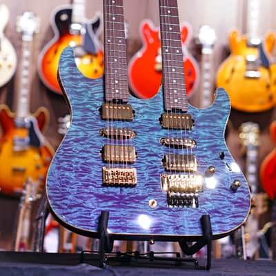 ESP Custom shop Hiend Spec Snapper CTM double Neck  2019 Custom color image 17