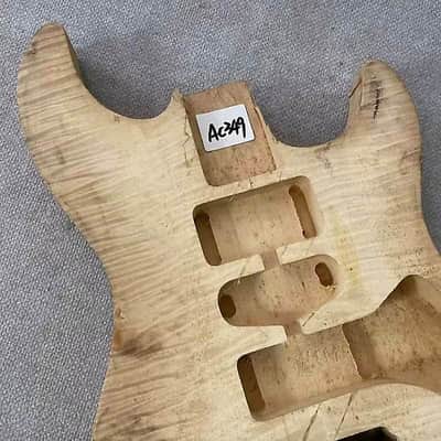 Tiger Maple Top Strat Style Guitar Basswood Body DIY Project image 2