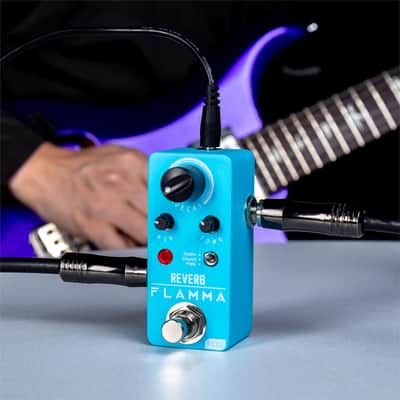 FLAMMA FC02 Mini Reverb Pedal Digital Guitar Pedal with 3 Reverb Effects Church Plate Studio True Bypass image 4
