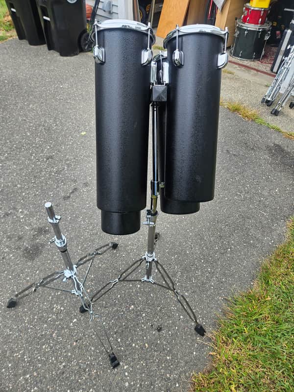 Tama Tama 7850N4L 4-Piece Low-Pitch Octoban Set with Stand (1990s 1990s - Black fibreglass