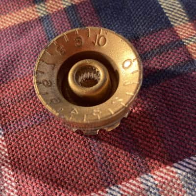 One Gold Genuine Gibson Knurled Les Paul Guitar Speed Knob (short) image 4