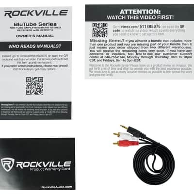 Rockville BluTube WD 70w Bluetooth Tube Amplifier/Home Stereo Receiver 2-Tone image 10