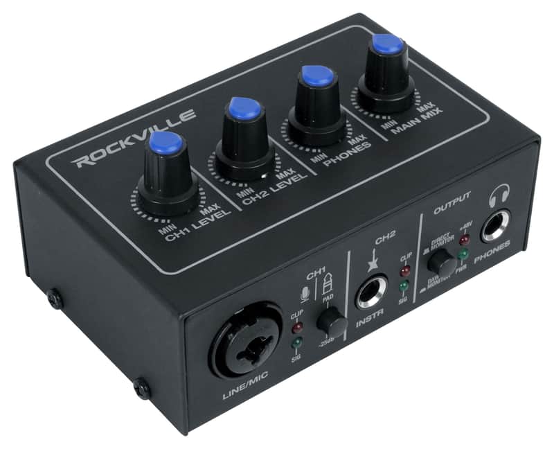 Rockville ROCK-U MINI 2x2 USB Computer Recording Interface 24 Bit 192Khz Home Studio image 1