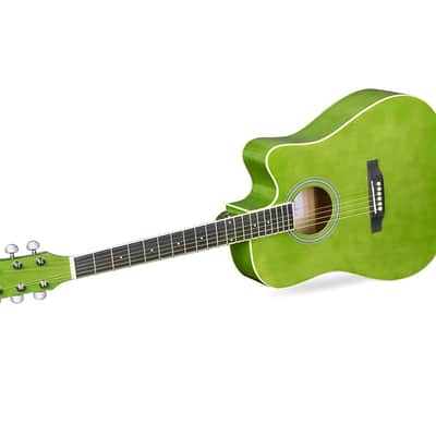 Cxxss 41 Inches Acoustic Cutaway Guitar Beginner Package - kelly green image 8