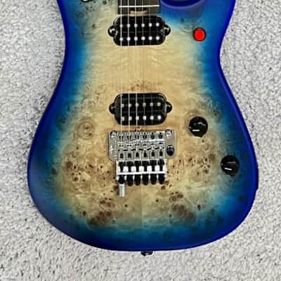 EVH 5150 Deluxe Poplar Burl, Ebony Fingerboard, Aqua Burst Electric Guitar image 1