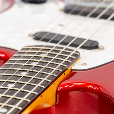 Fender Mustang MG69 MIJ 2012 Candy Apple Red Matching Headstock w/ Gig Bag image 9