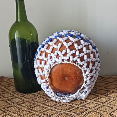West Africa-style netted gourd rattle (sekere): medium image 4