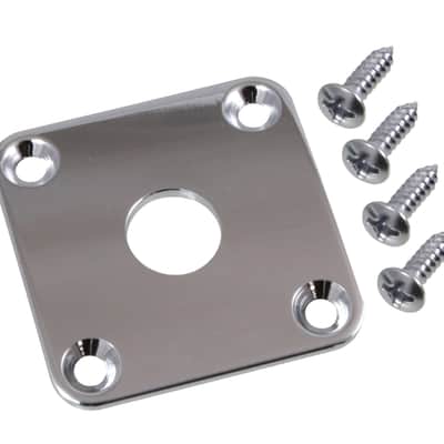 Allparts AP-0633 Square Jackplate for Les Paul®, Chrome (metal) image 2