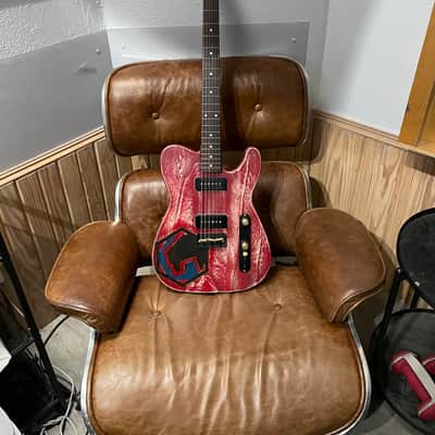 RS Guitarworks Paulowina tele custom made for matco tools. one off featherlite - see through red image 1