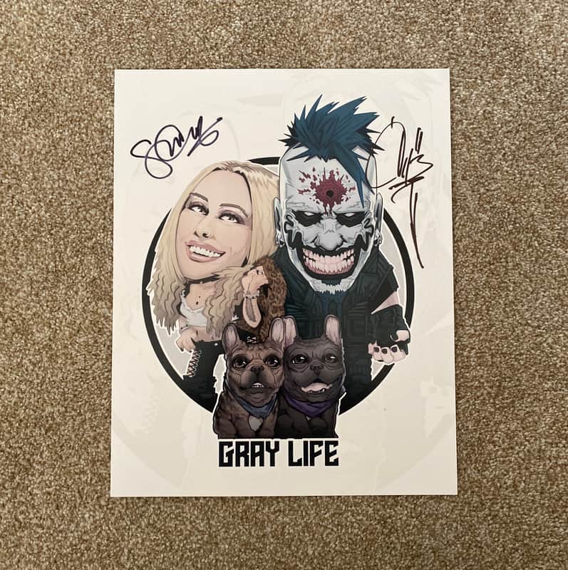 Chad Gray-Mudvayne /Shannon Gunz (husband and wife) 2023 ~AUTOGRAPHED~11”x14” poster image 1
