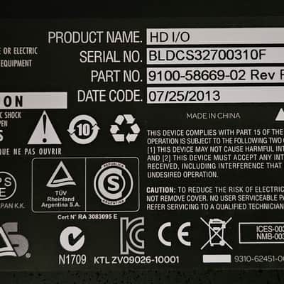 Avid HD I/O 16x16 Digital Pro Tools HD / HDX Audio Interface 7/25/2013 - REV F image 11