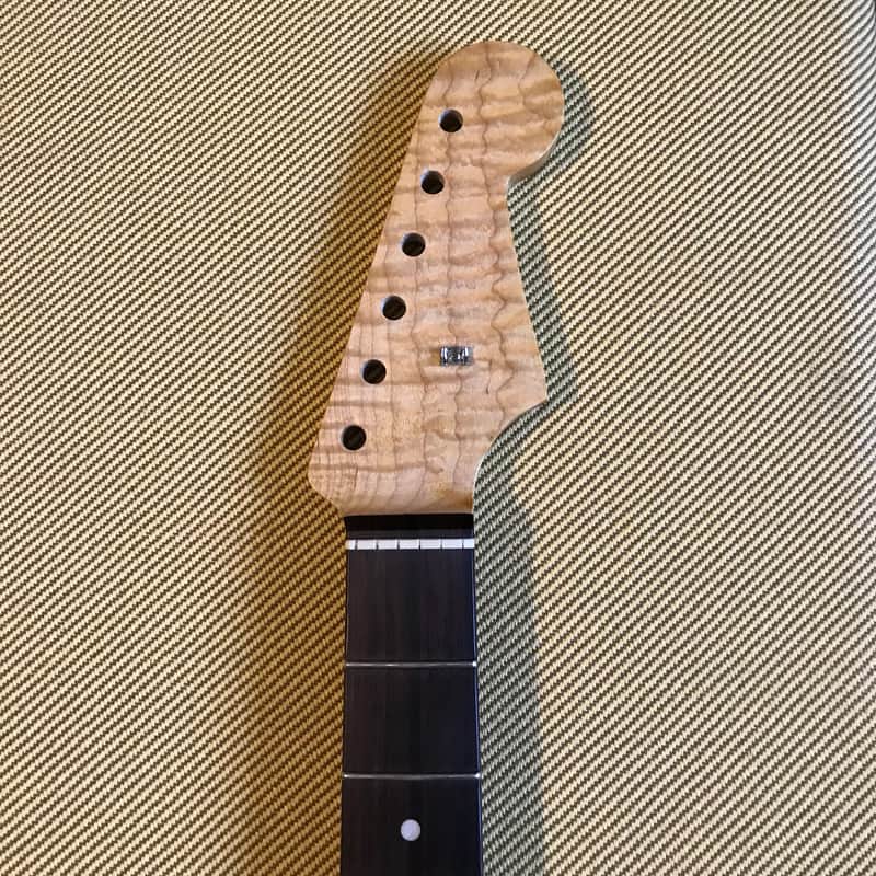 Musikraft Strat Neck Brazilian Rosewood Flame Maple Licensed