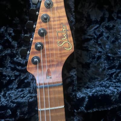 Suhr Modern Antique Vintage Yellow with Roasted Flame Maple Neck, WOW! image 14
