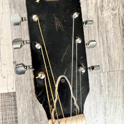 Vintage Tiesco Checkmate Guitar 1970 Sunburst 6 String Classical Flattop image 8