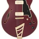 D'Angelico Deluxe Mini Dc Single Cutaway w/ stairstep tailpiece Satin Trans Wine