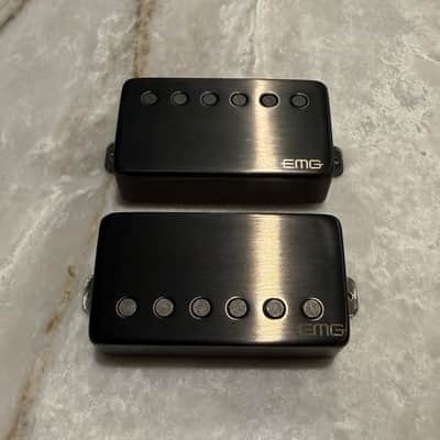 EMG 57/66-BRBC Active Solderless Alnico V Humbucker Set 2010s - Brushed Black Chrome image 2