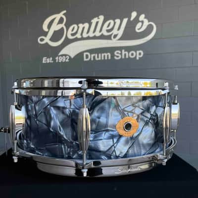 ~NEW~ Slingerland RadioKing Artist Series 5.5x14 Mahogany/Poplar Snare Drum in Black Diamond Pearl with Nickel Hardware image 1