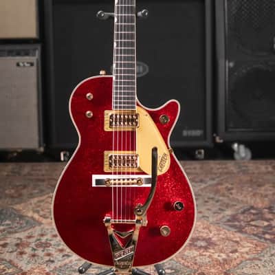 Gretsch G6129TG-59VS Limited Edition Sparkle Jet with String-Thru Bigsby - Red Sparkle with Hardshell Case image 3
