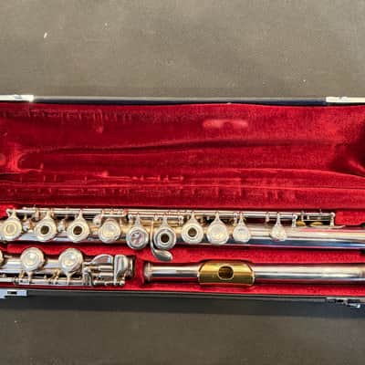 Yamaha YFL-461 Intermediate Open Hole Flute w/Offset G and B-Foot Early 90s - Silver image 1