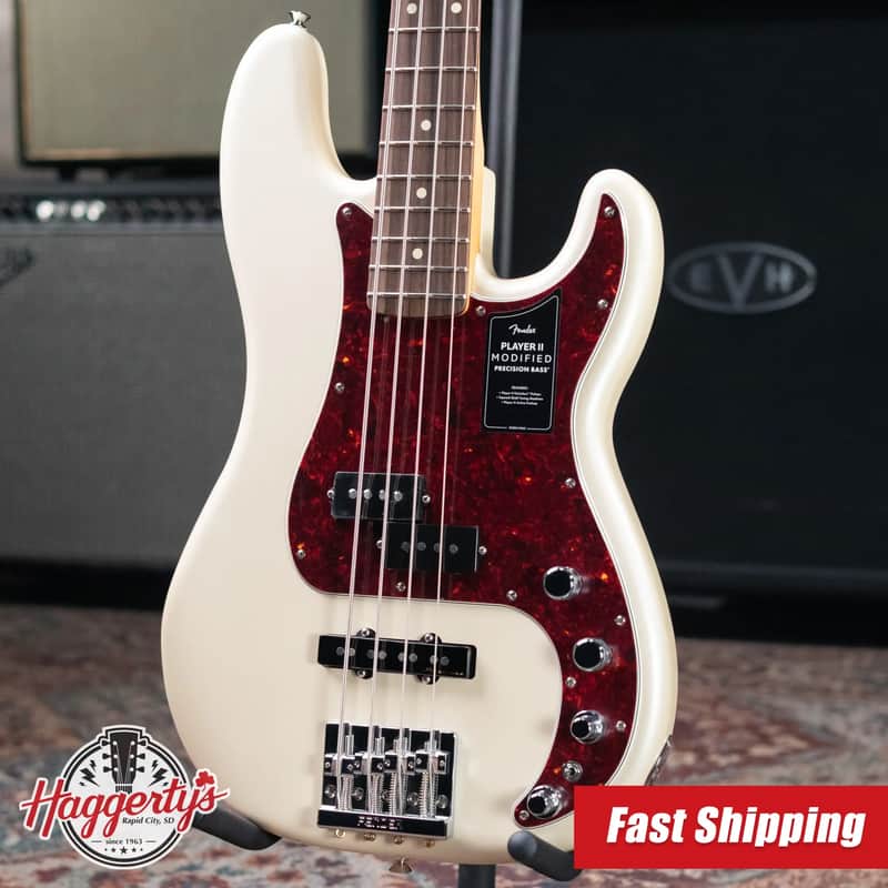 Fender Player II Modified Active Precision Bass - Olympic Pearl with Gig Bag image 1
