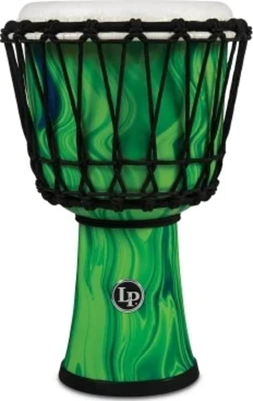 Lp 7-inch Rope Tuned Circle Djembe With Perfect-pitch Head - Green Marble image 1