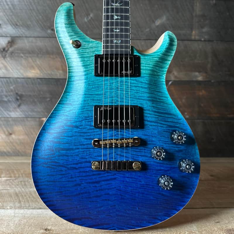 PRS Wood Library McCarty 594 Flamed Maple 10 Top, Swamp Ash Back, Flamed Maple Neck, Bound Ebony FB - Satin Blue Fade 418876 image 1