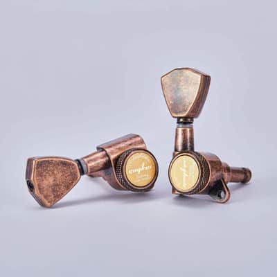 Guyker Relic Copper 3x3 Locking Guitar Tuners – 1:18 Ratio for 10mm Headstock Holes image 2