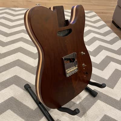 Custom Telecaster Body – Figured Mahogany & Maple Center – Fender/Warmoth Compatible image 3