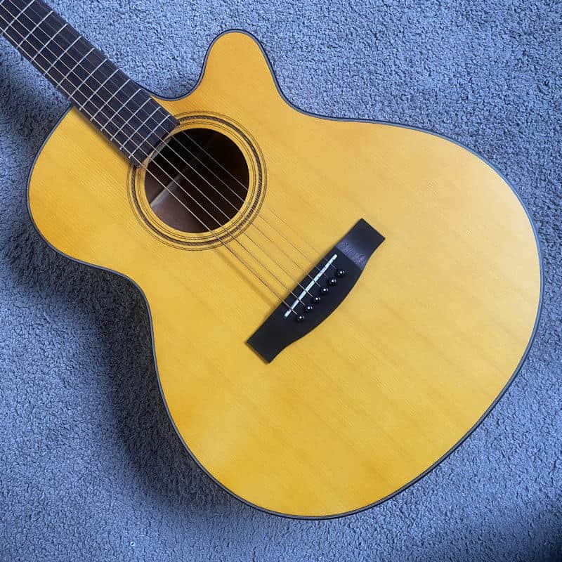 Acoustic Guitar Vintage Yellow Spruce Top Body, Mahogany Neck and Rosewood Fingerboard image 1