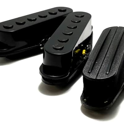 Onyx AR5 SSS Bridge, Middle & Neck Pickup Set, Bridge AlNiCo V Rail Strat Sized Humbucker + Modern Ceramic Middle & Neck Onyx Strat Single Coils image 1